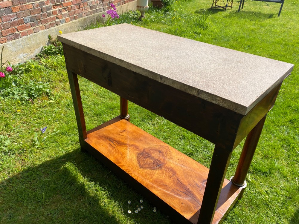 French Empire Console Table in figured walnut  View VII