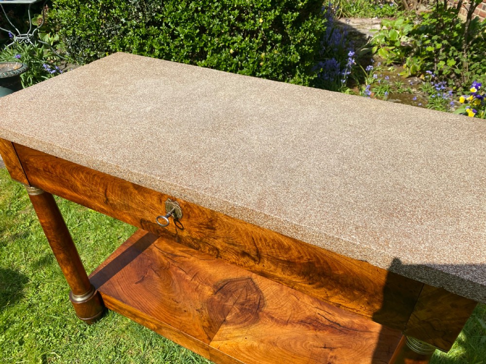 French Empire Console Table in figured walnut  View VIII
