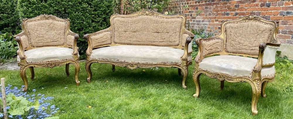 English gilt rococo suite 