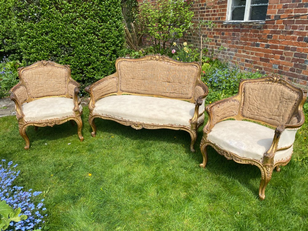 English gilt rococo suite  View V