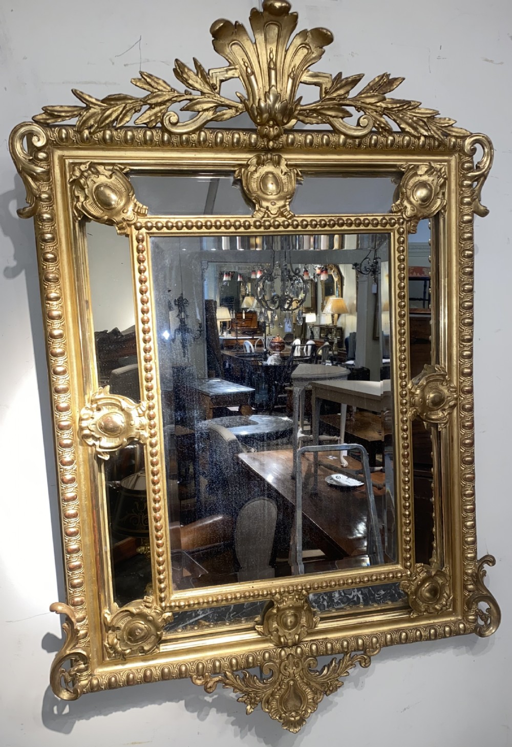 French 19th Century gilt margin mirror 