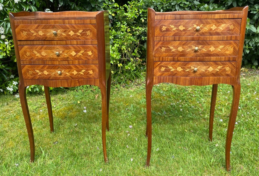 Pair of marquetry bedside tables  View V