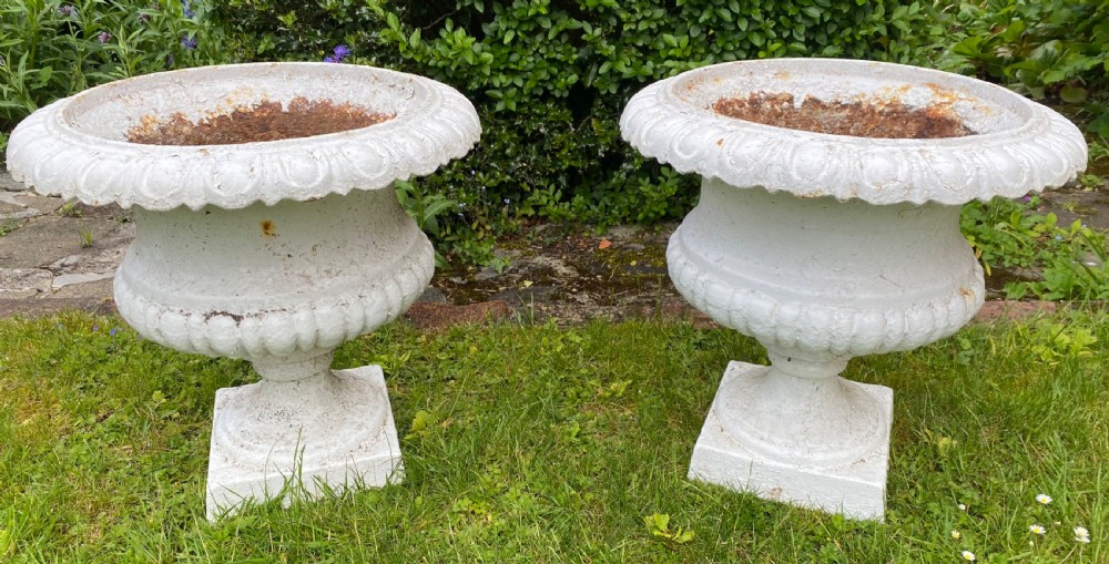 Pair of large 19th Century garden urns 