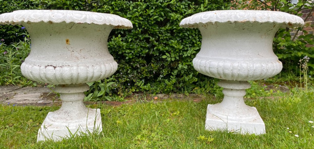 Pair of large 19th Century garden urns  View II