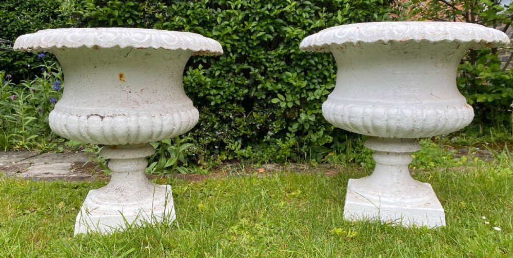 Pair of large 19th Century garden urns  View III