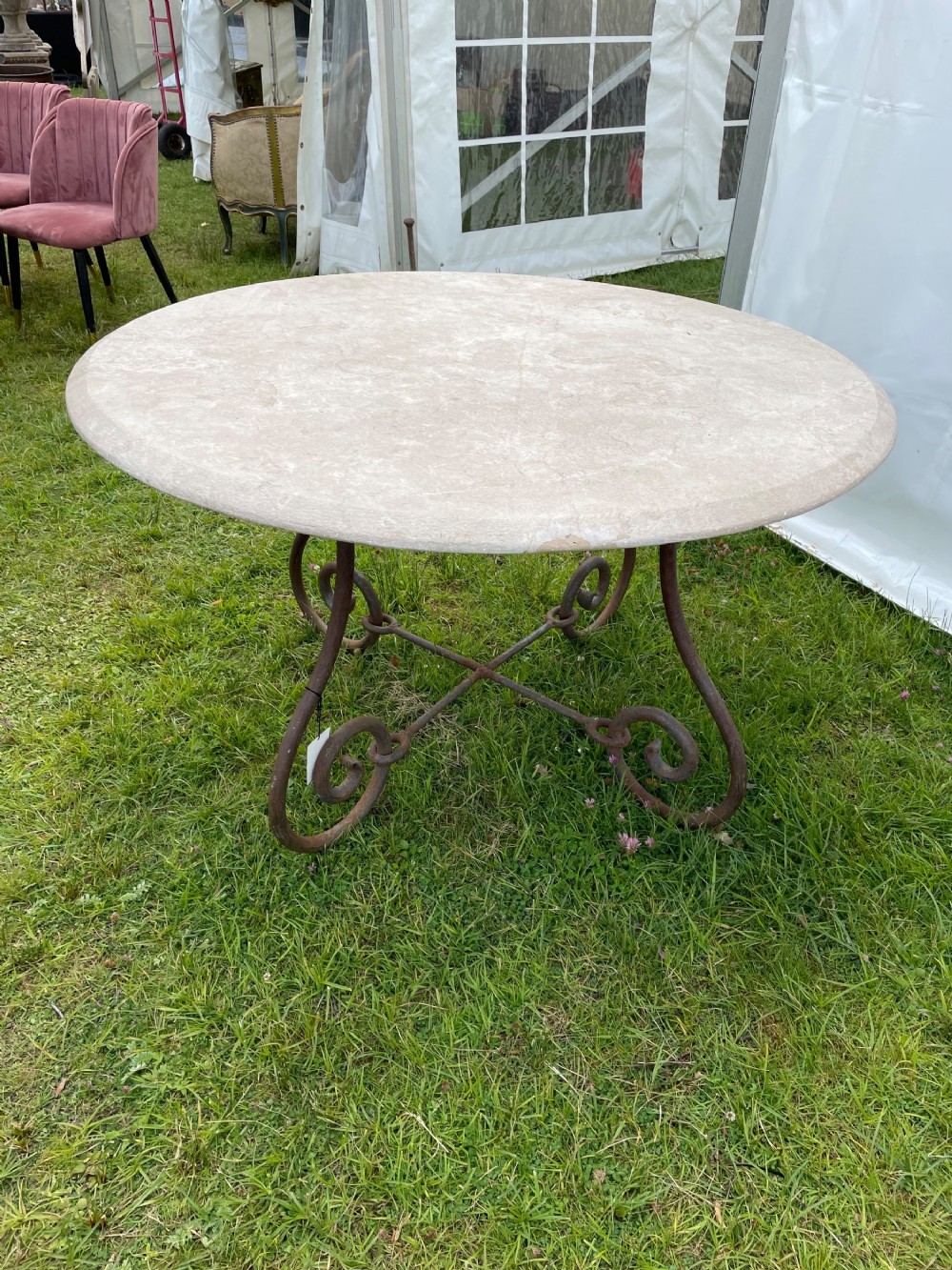 French Stone & Iron Table 