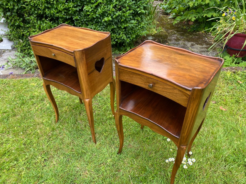 Pair of walnut country bedside tables  View IV