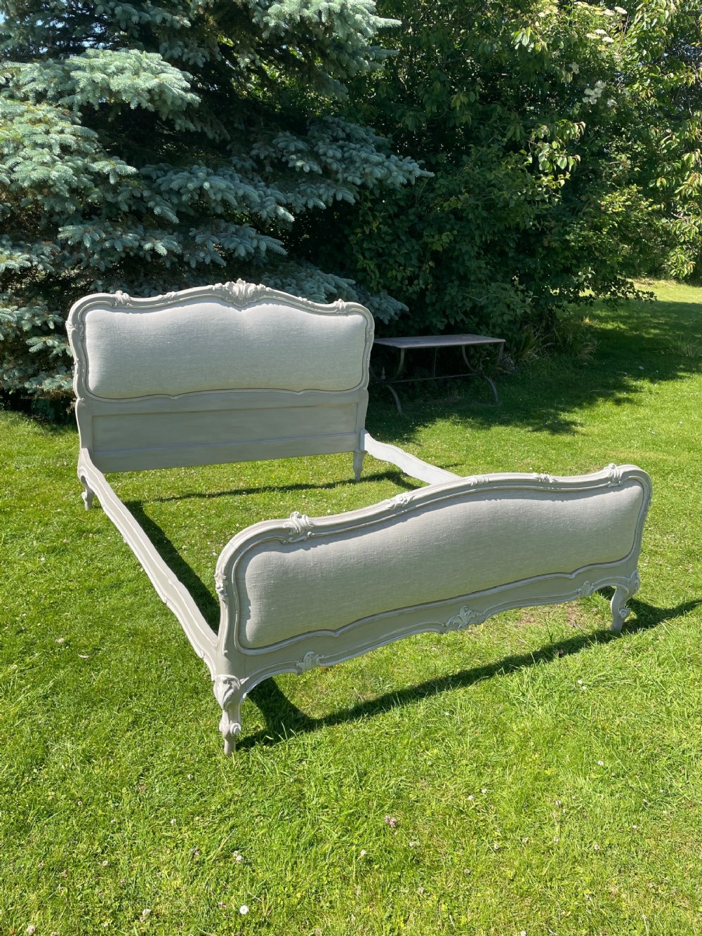 Rare Superking French Painted Bed 