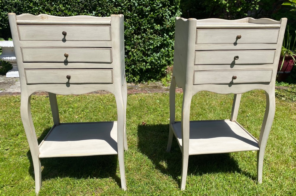 Pair of painted bedside tables 