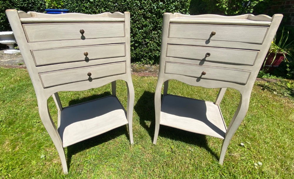 Pair of painted bedside tables  View II