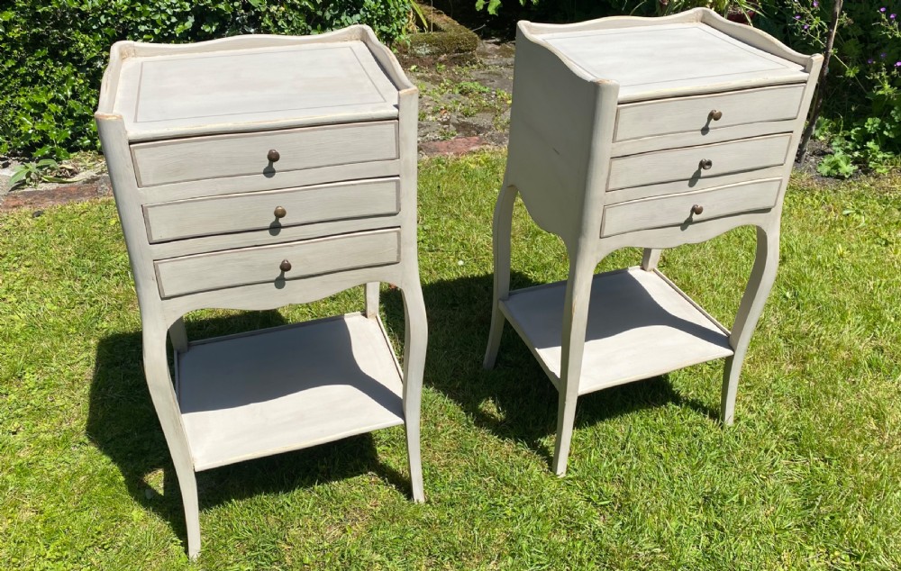 Pair of painted bedside tables  View III