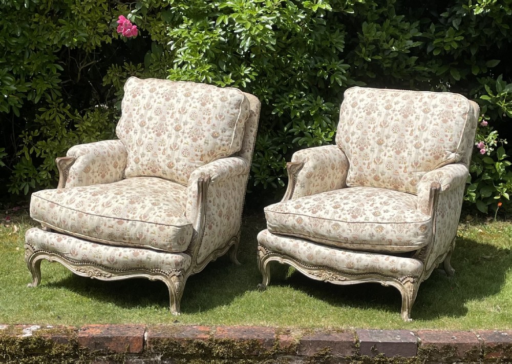 Pair of Comfy French  Armchairs 