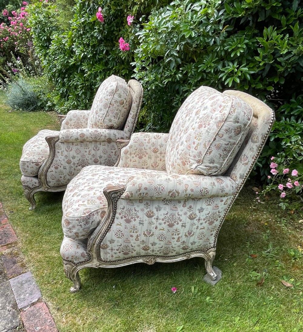Pair of Comfy French  Armchairs  View II