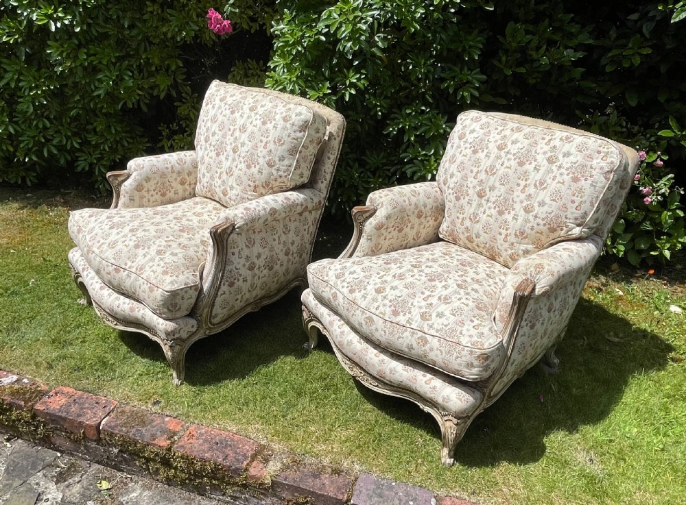 Pair of Comfy French  Armchairs  View IV