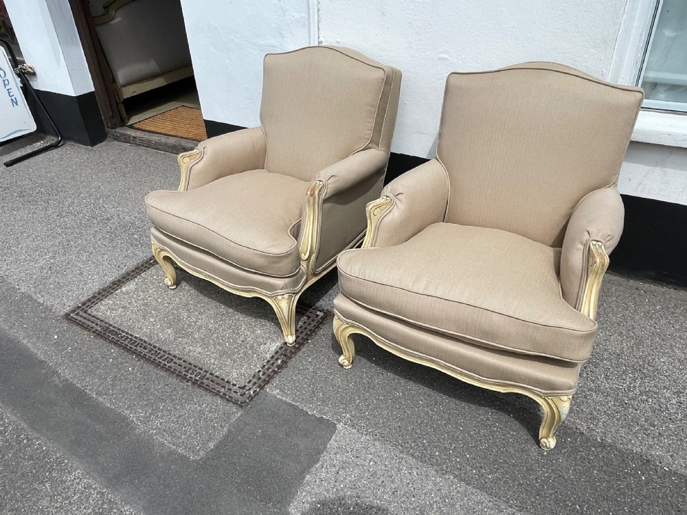 Pair of French “Comfy” Armchairs   View II