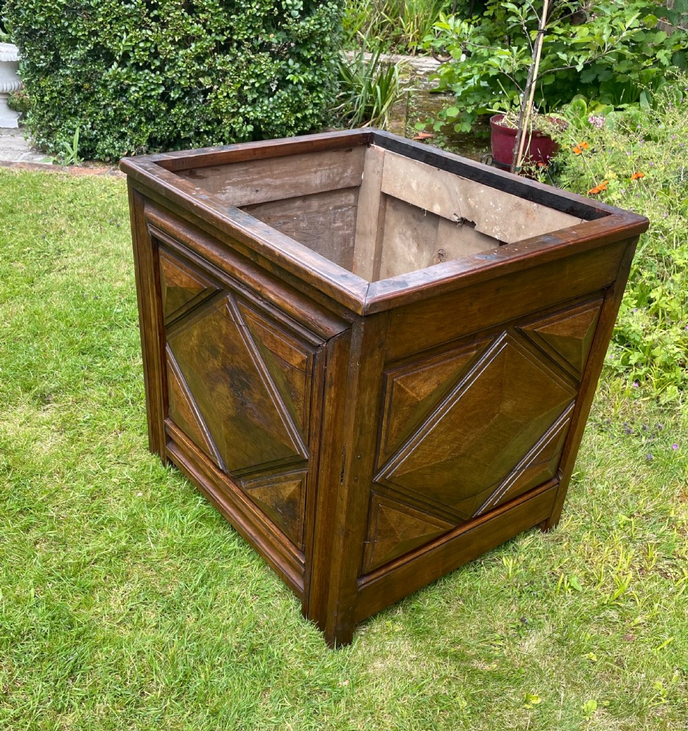 Alsace Walnut Log Box or Planter  View II