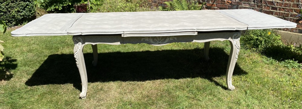 Painted and limed oak extending dining table  View III