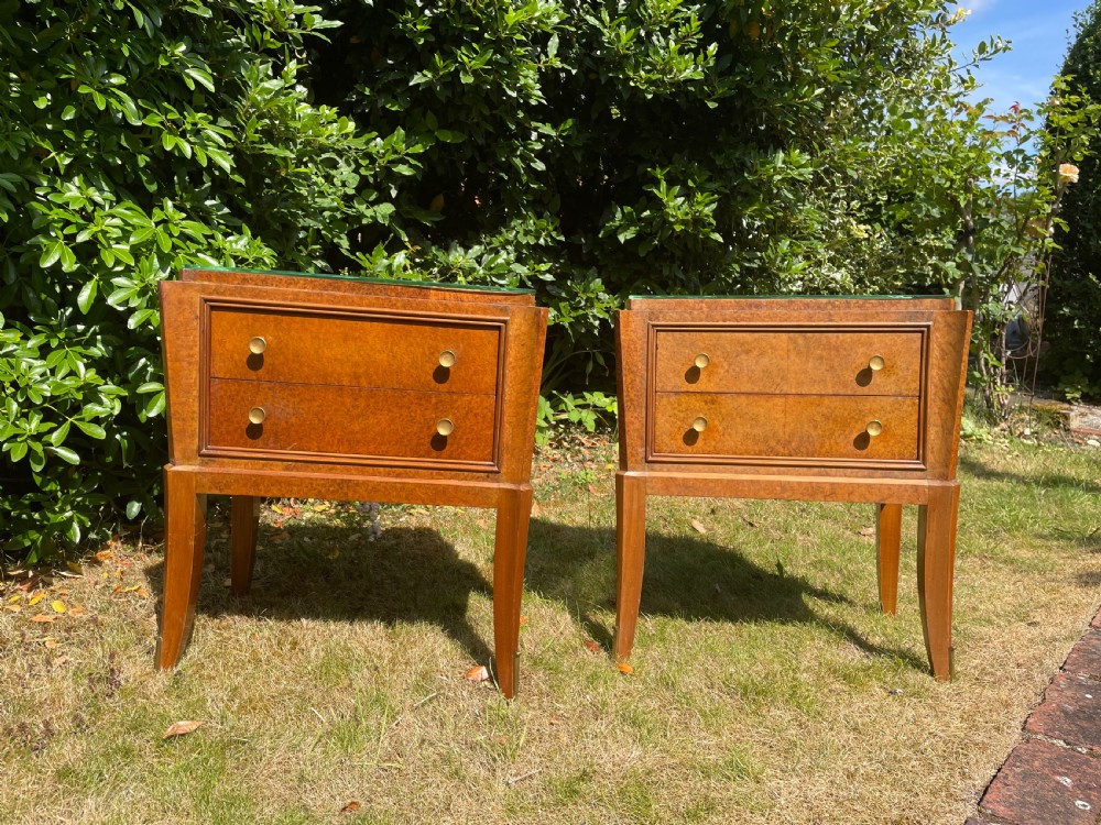 Art Deco Burr Walnut Bedside Tables View II