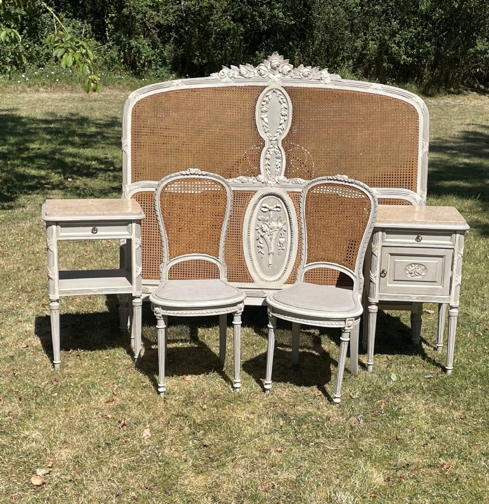 French cane bed room set 