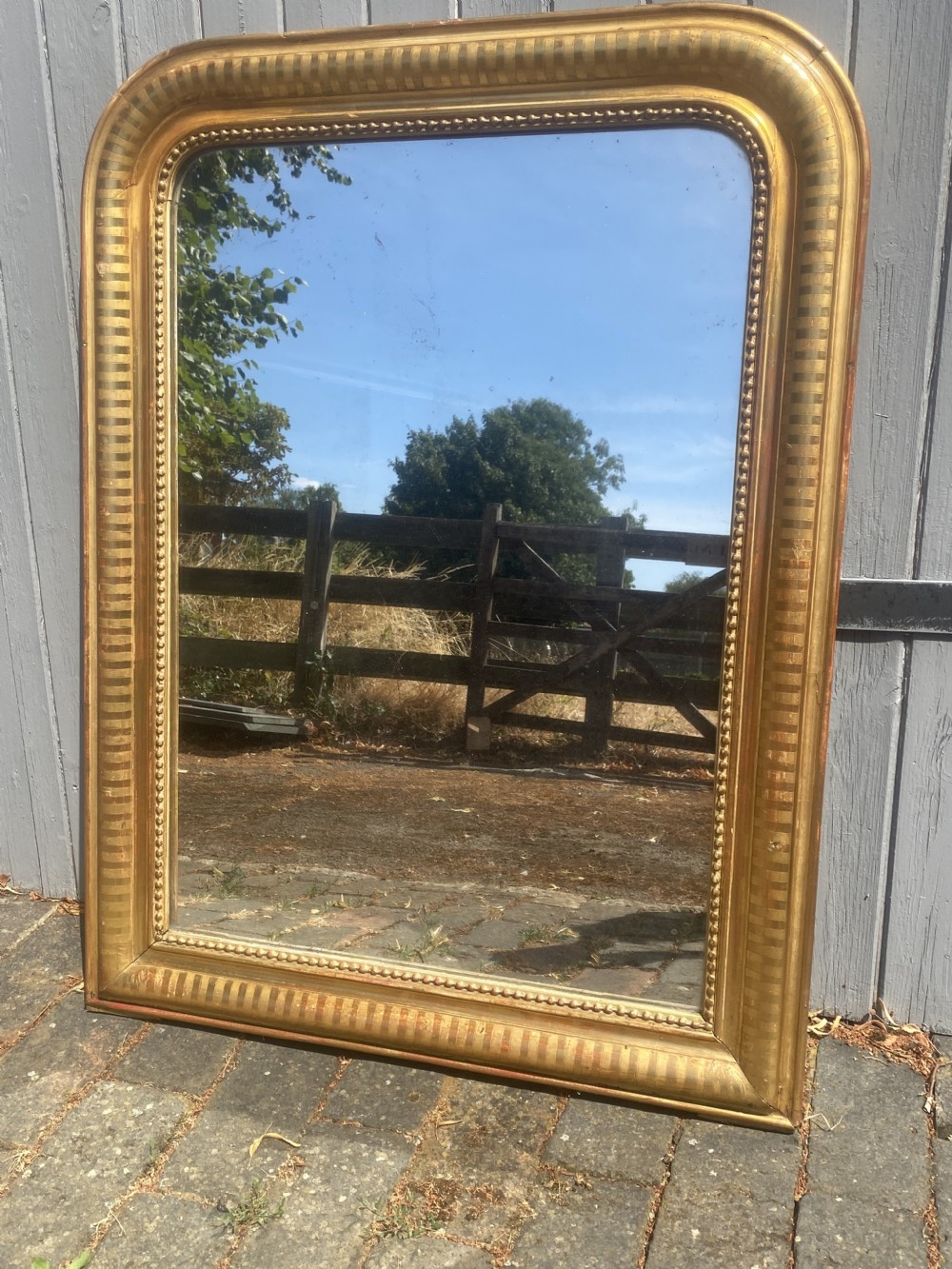 Embossed French gilt mirror  View V