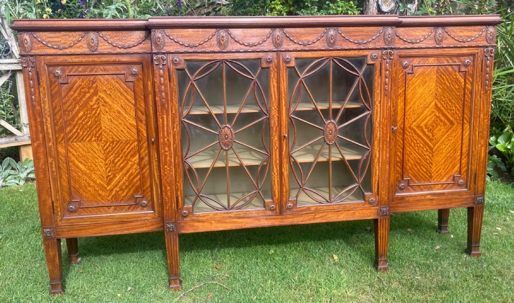 Satinwood Breakfront dwarf bookcase  View VII