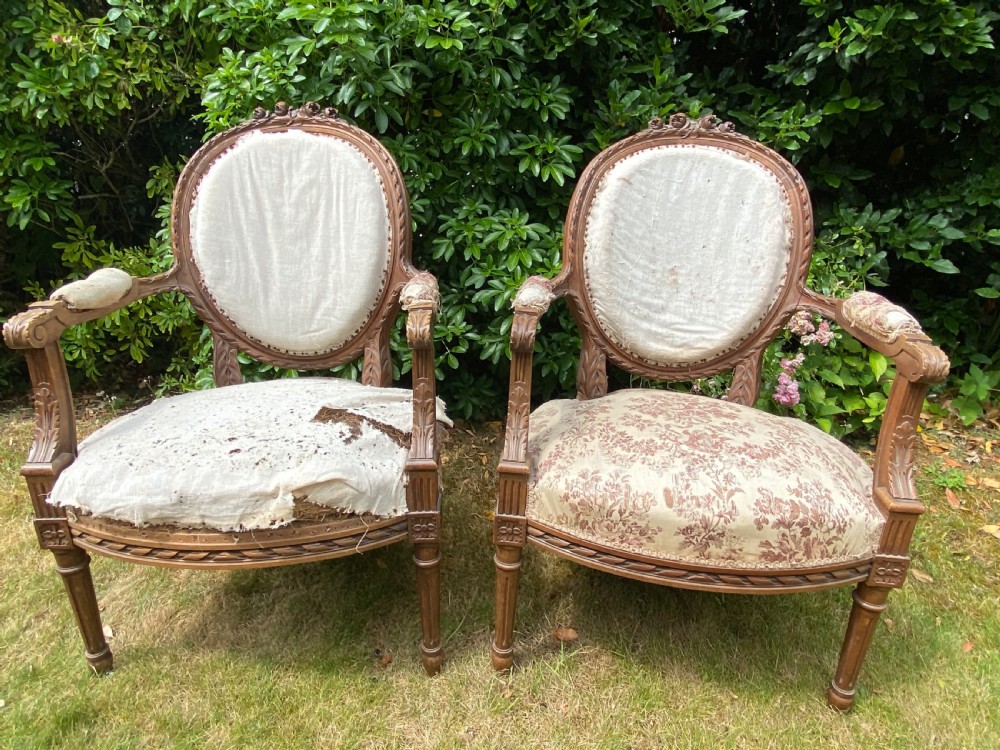 Pair of French walnut armchairs  View III