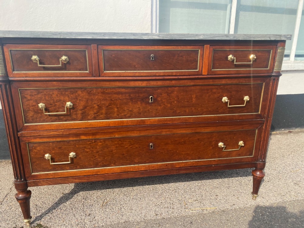 18th Century French commode in plum pudding mahogany  View II