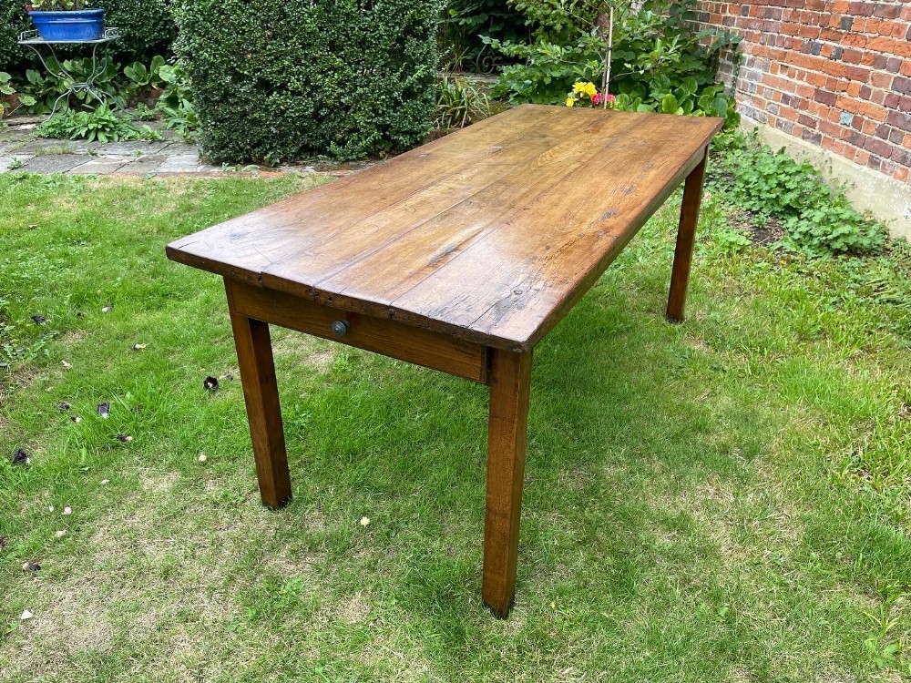 French 19th C Cherry Wood Farm Table 