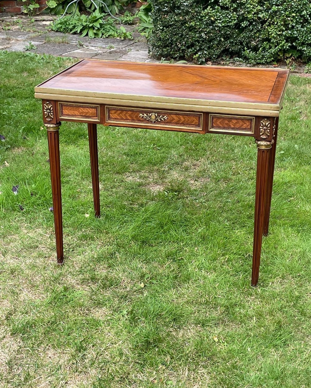 French 19th C card Table by Krieger of Paris 