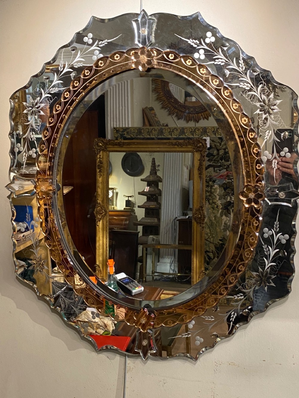 Two colour Venetian mirror 