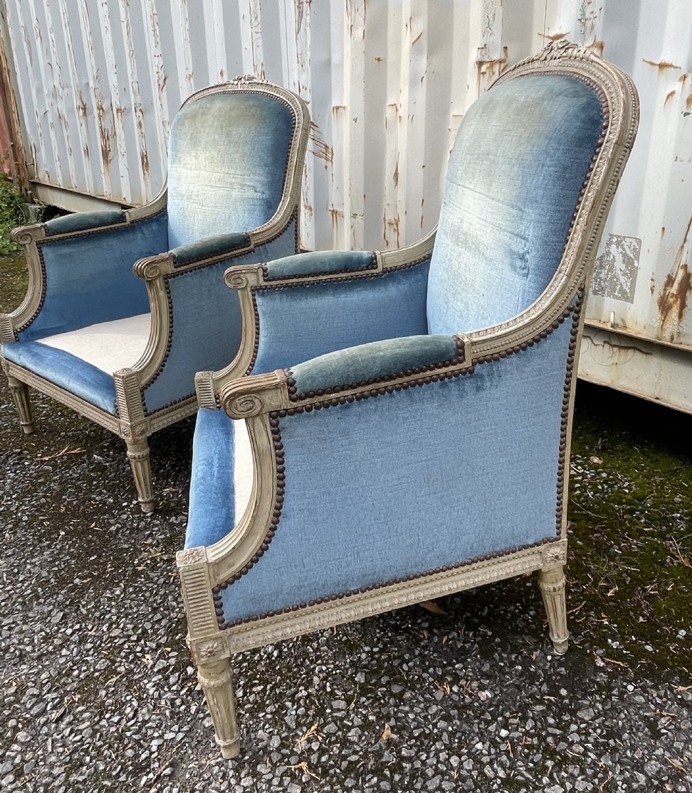 Louis XVI style 19th C Painted Armchairs  View III