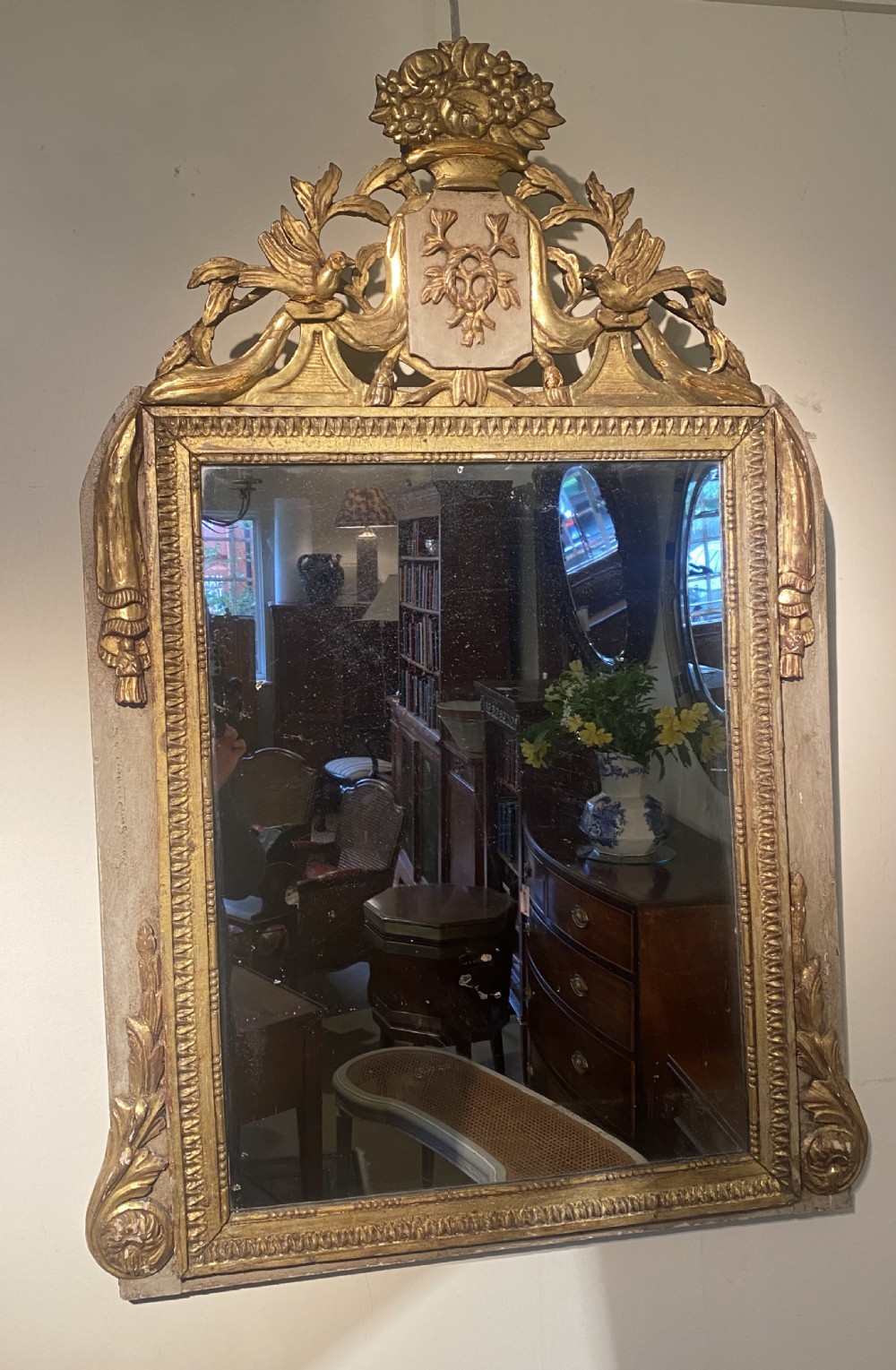 18th Century gilt wood and painted Louis XVI mirror  View VI