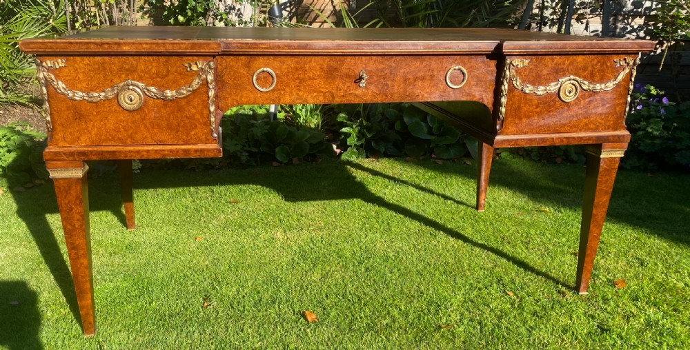 Burr elm writing table with desk chair  View VII