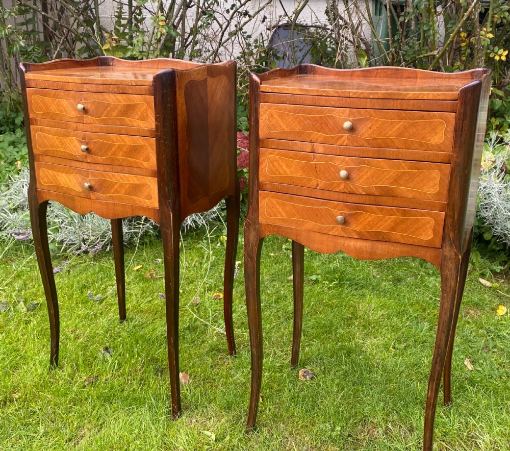 Pair of inlaid bedside tables  View II