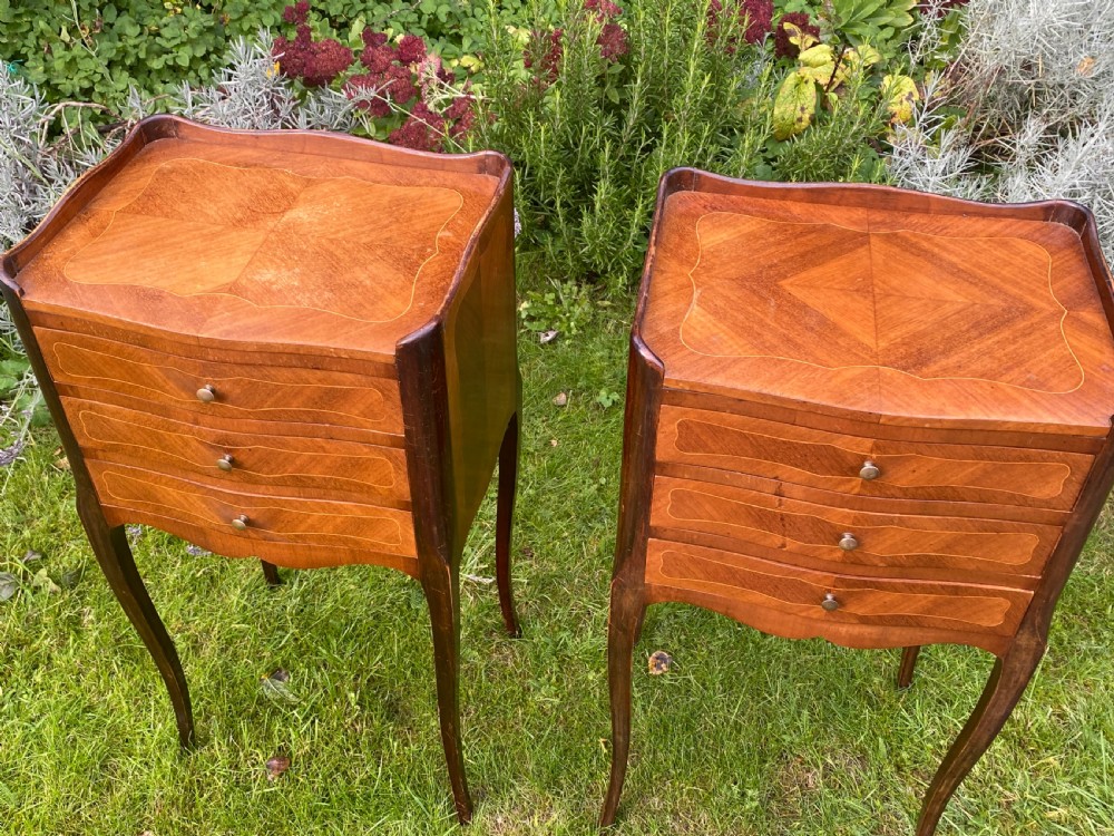 Pair of inlaid bedside tables  View III