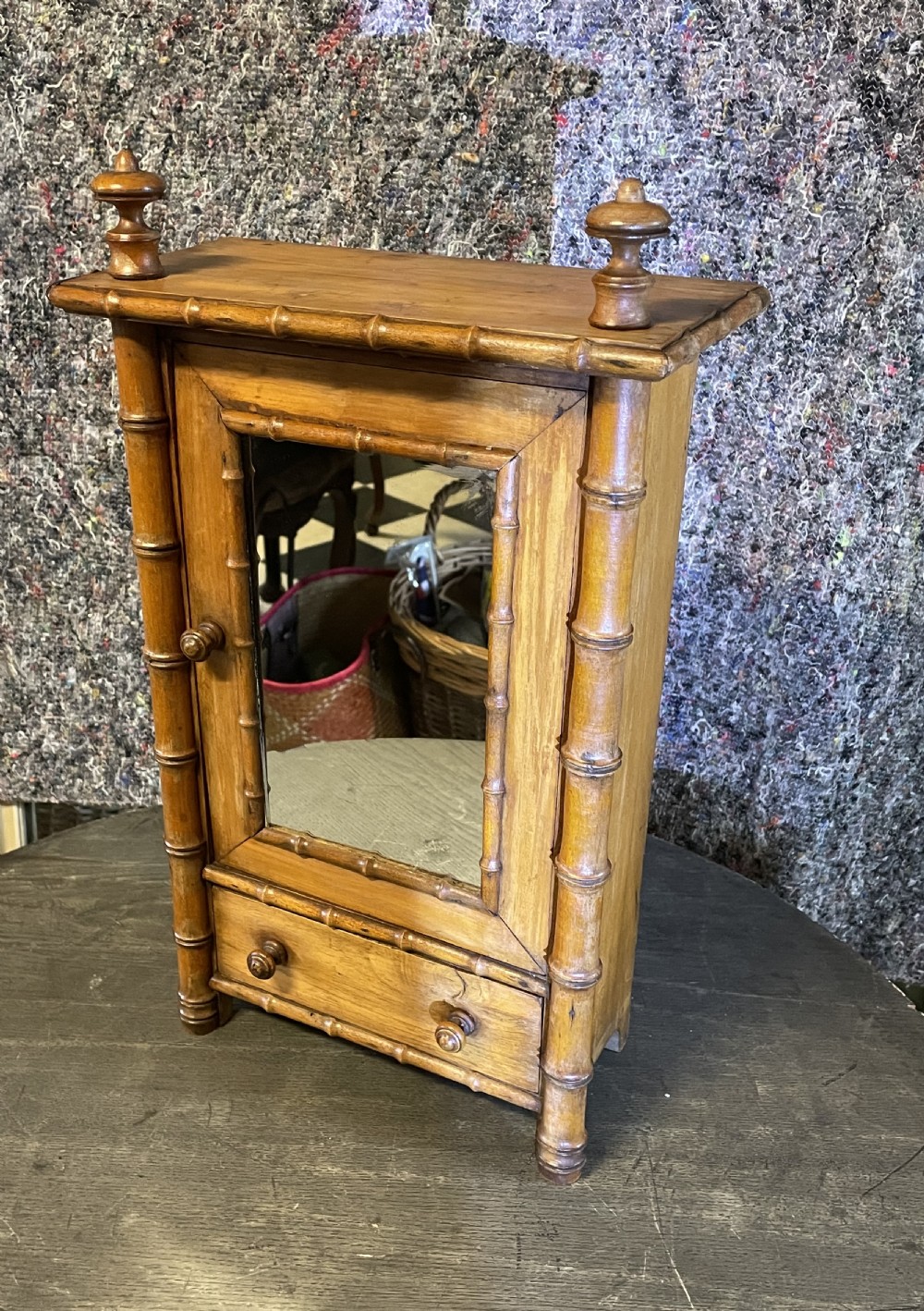 Miniature French Faux Bamboo Armoire View II