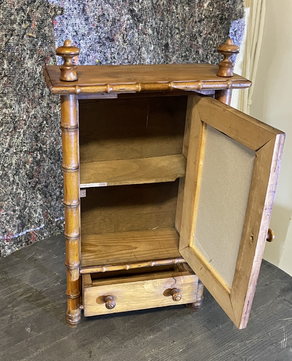 Miniature French Faux Bamboo Armoire View IV