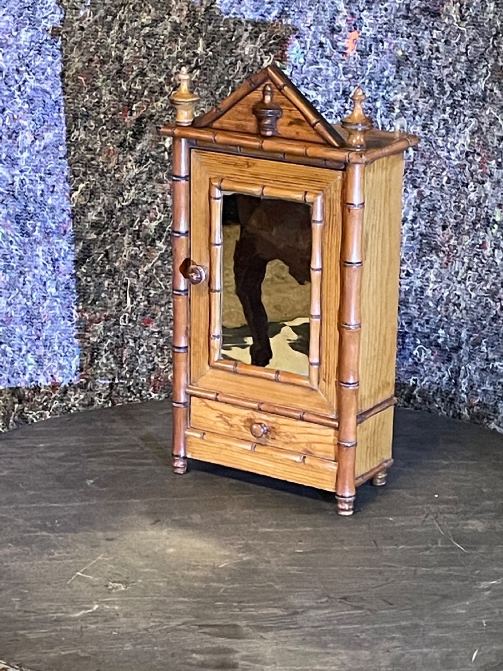 Miniature French Faux Bamboo Armoire 