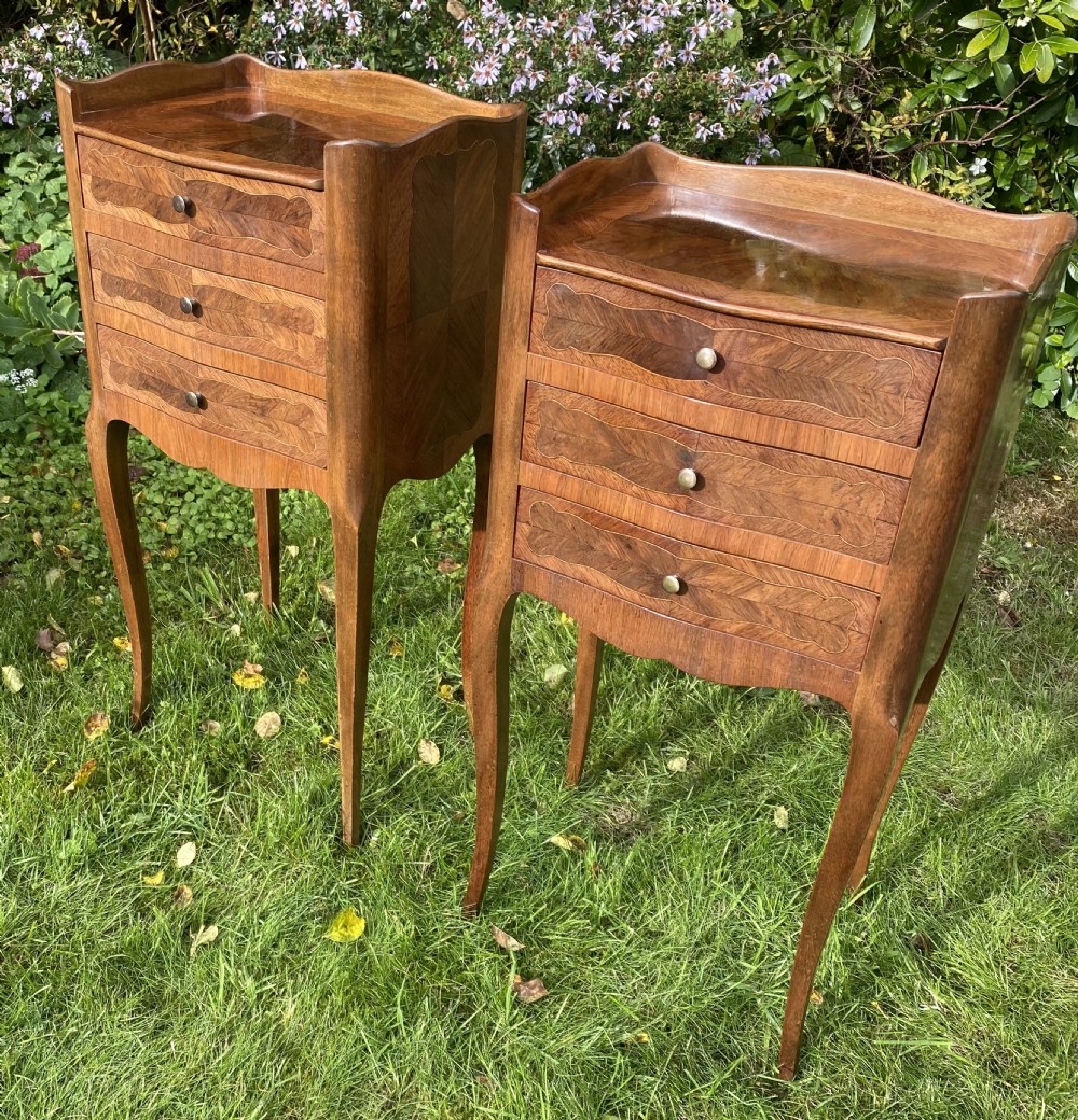 Pair of marquetry bedside tables  View II