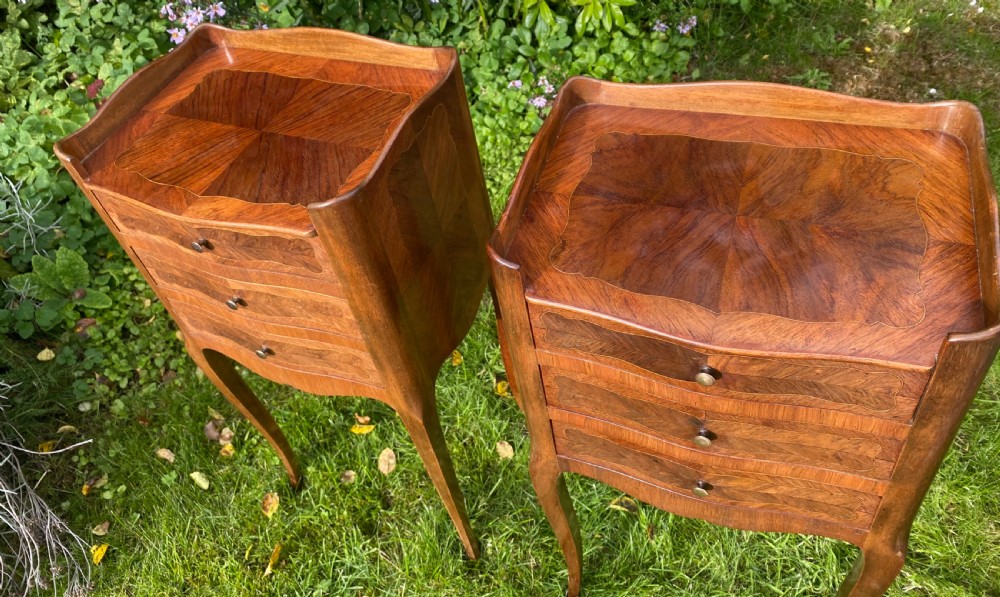 Pair of marquetry bedside tables  View III