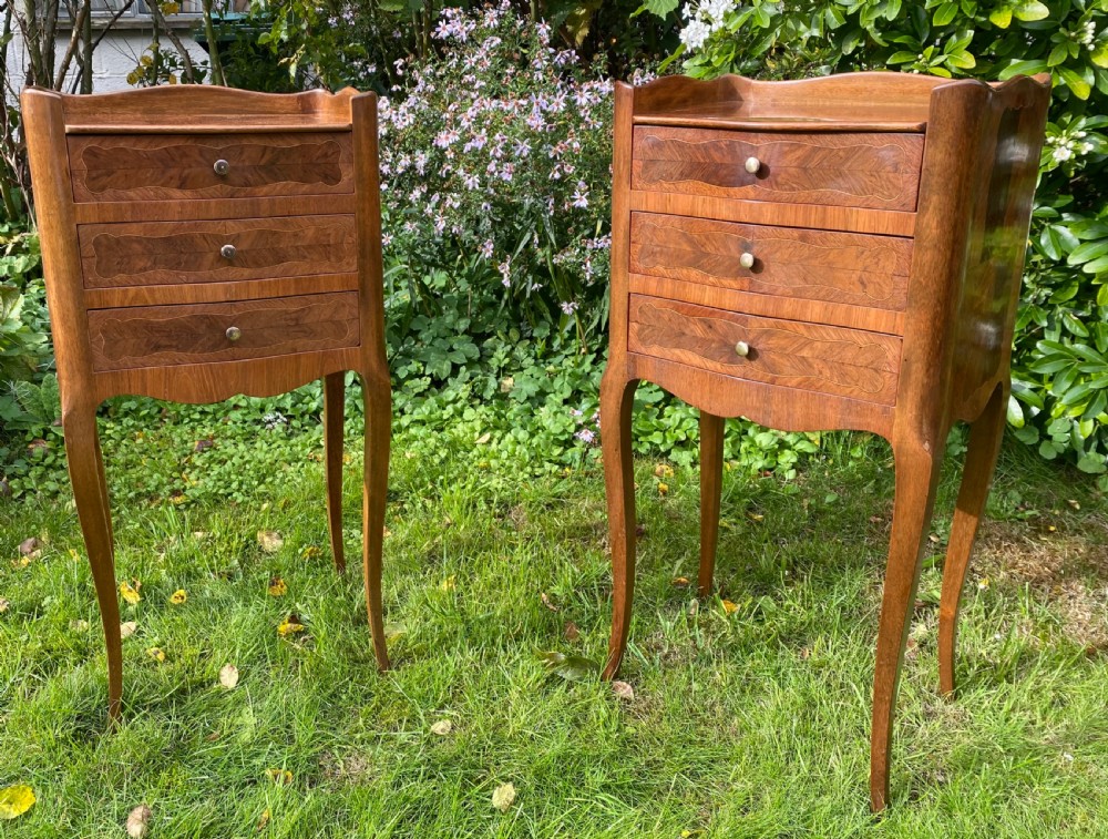 Pair of marquetry bedside tables  View V