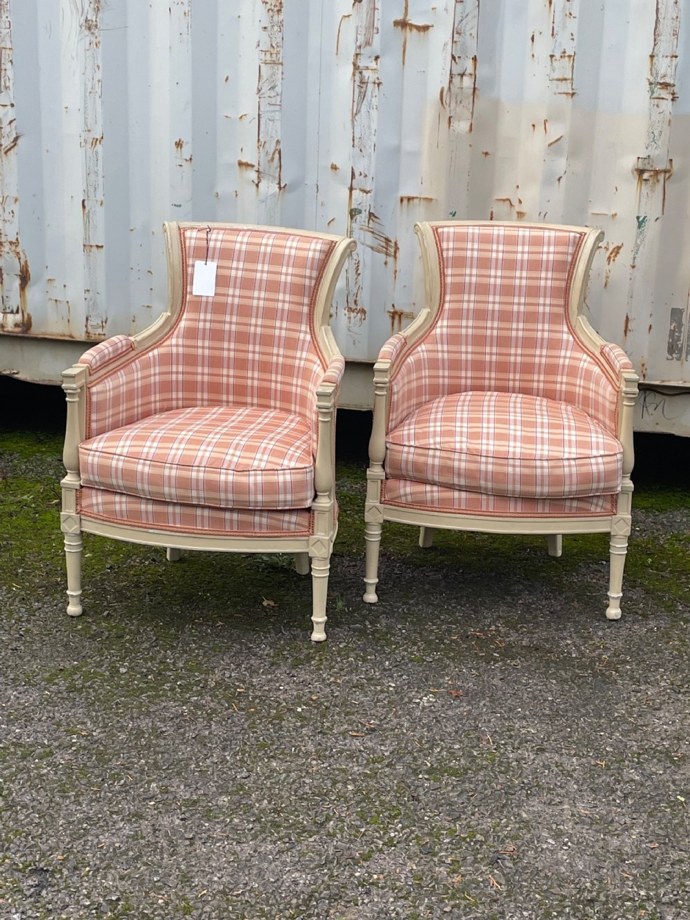 Pair Of Directoire Style Painted Armchairs