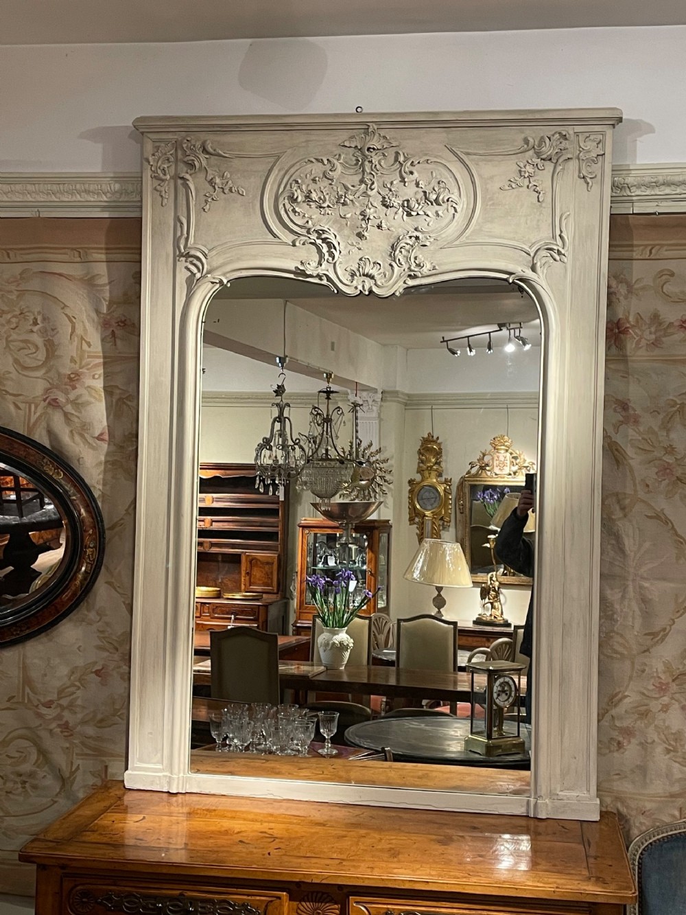19th C French Painted Mirror
