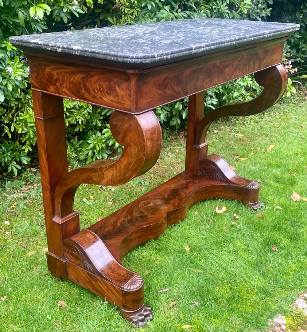 Flame mahogany console table 