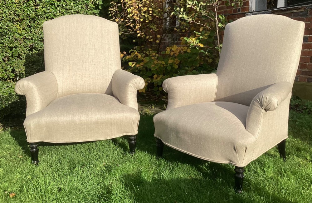 Pair of large newly upholstered armchairs  View III