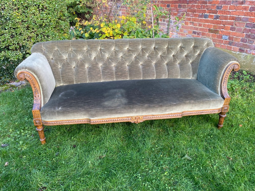 French carved walnut sofa  View III