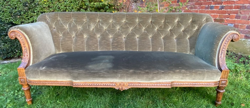 French carved walnut sofa  View V