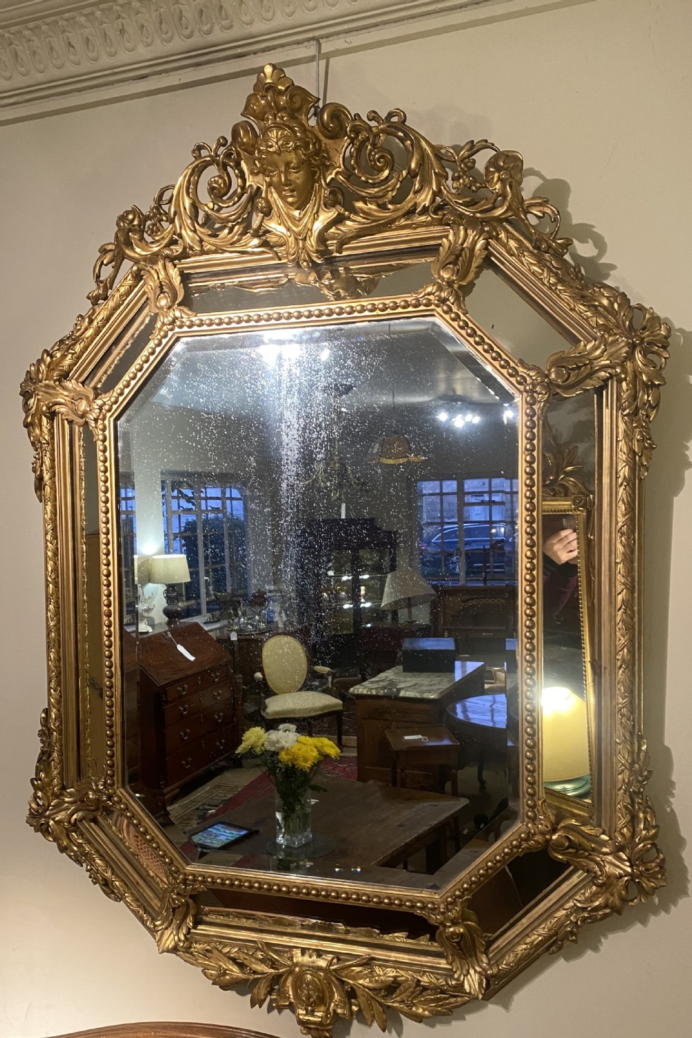 Large gilt 19th Century gilt margin mirror