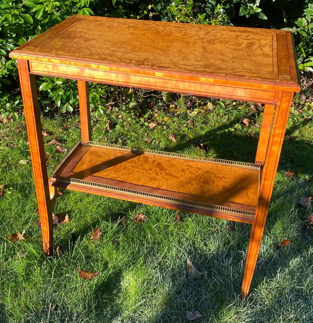 Satinwood two tier occasional table