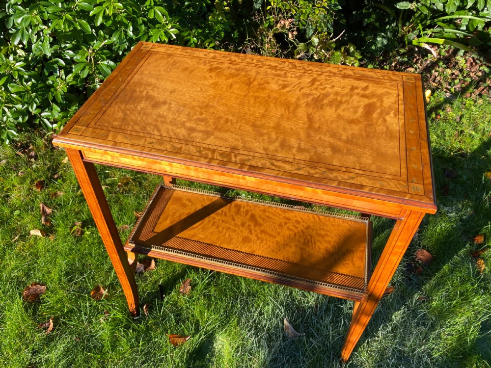 Satinwood two tier occasional table View V